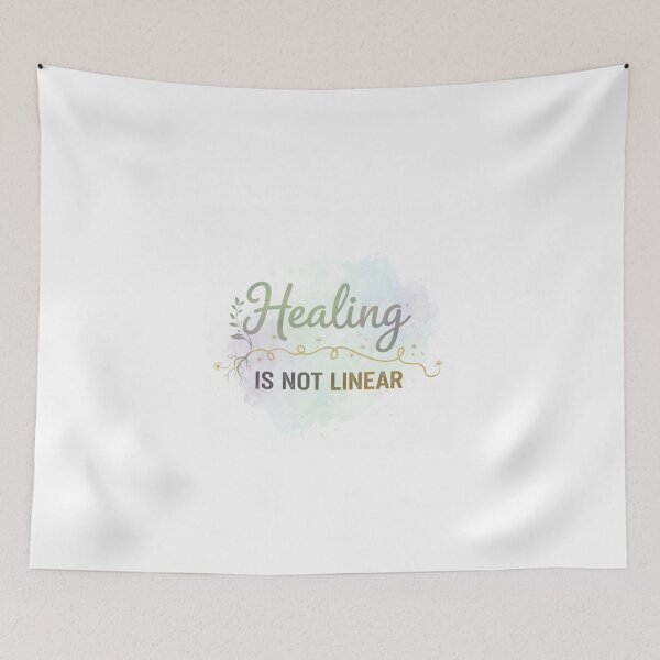 Item preview, Healing Is Not Linear - Aesthetic Mental Health Quote Art designed and sold by Lagwsal22.