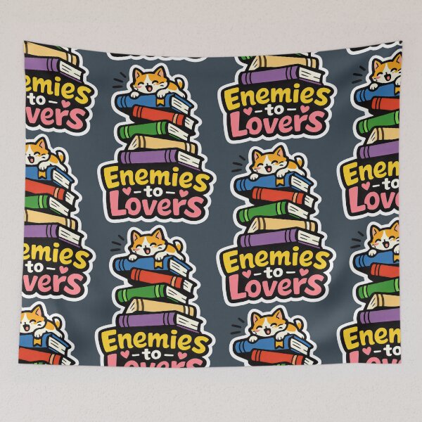 Item preview, Cute Cat Enemies to Lovers Bookish Humor Romance Trope designed and sold by SplashTastic.