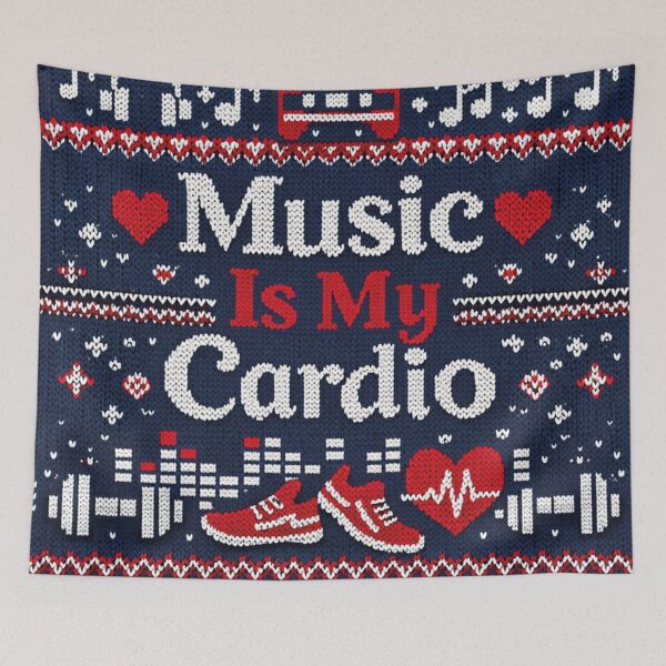 Item preview, Music Is My Cardio Fitness Music Knitting Pattern designed and sold by Mauswohn.