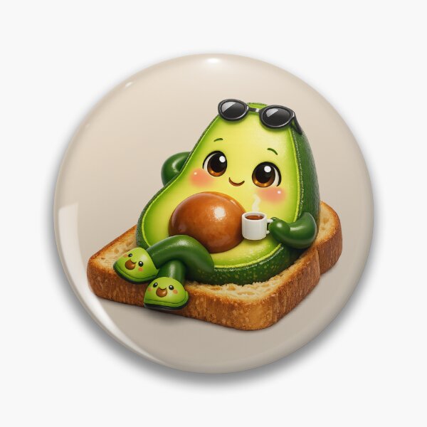 Item preview, Cute Chill Advocado Toast | Kawaii Brunch Cartoon designed and sold by Moons Studio.