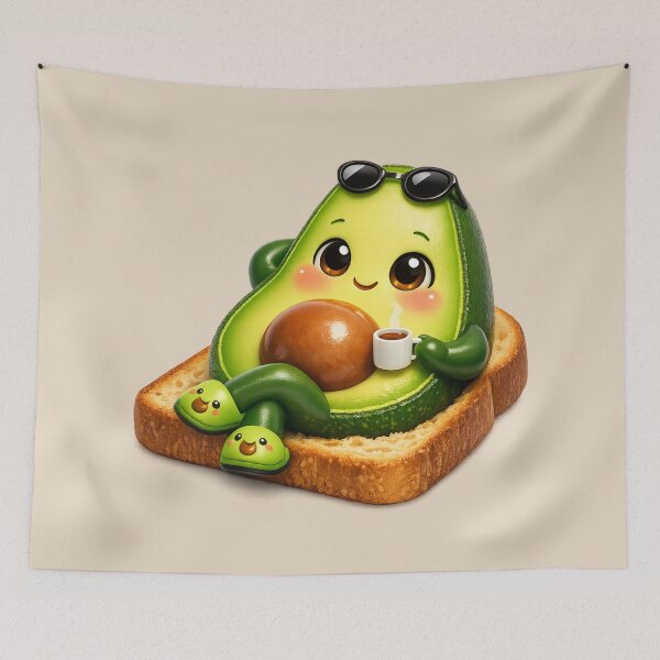 Item preview, Cute Chill Advocado Toast | Kawaii Brunch Cartoon designed and sold by Moons Studio.
