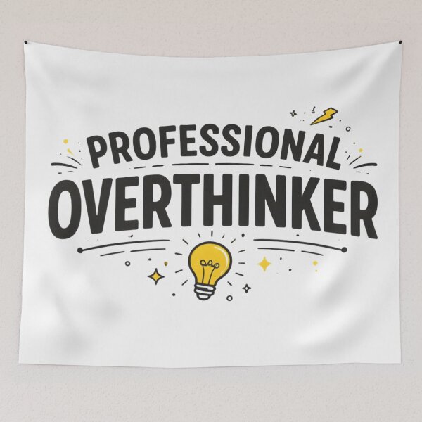 Item preview, Professional Overthinker Funny Brainy Typography designed and sold by DrukNaStyl.