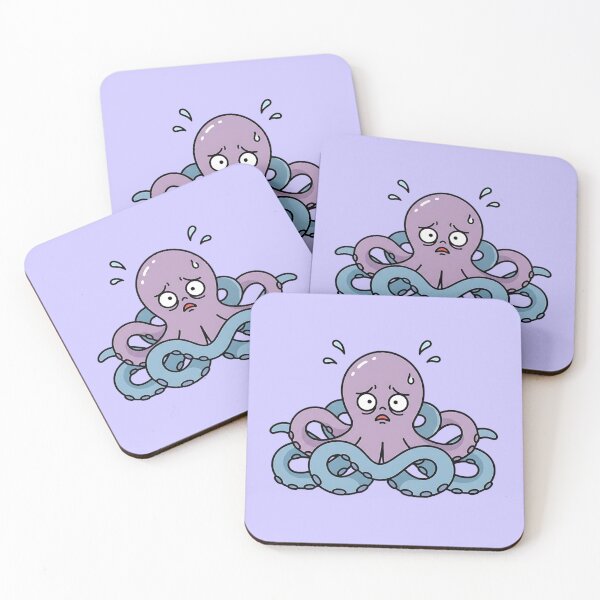 Item preview, Stressed Octopus Sticker | Overwhelmed Mental Health Meme | Funny Anxiety Animal  designed and sold by ZyxDes.