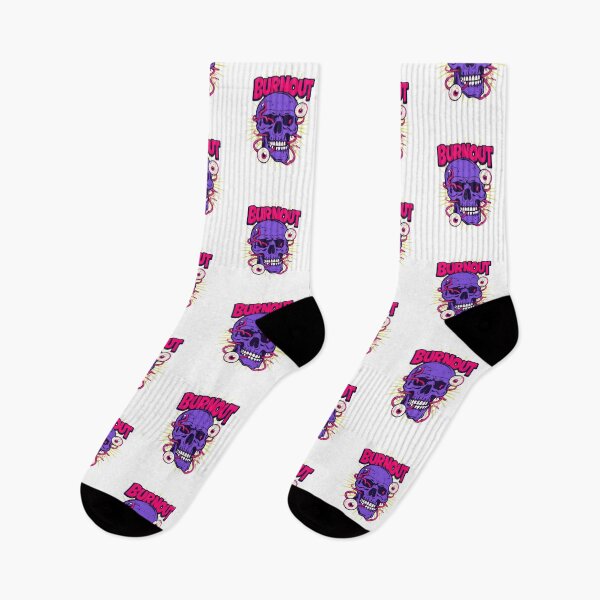 Artikelvorschau, Ausgebrannt-lila Totenkopf – Abgefahrene, kantige Illustration mit Pop-Art-Augäpfeln entworfen und verkauft von Colorful-Garden.