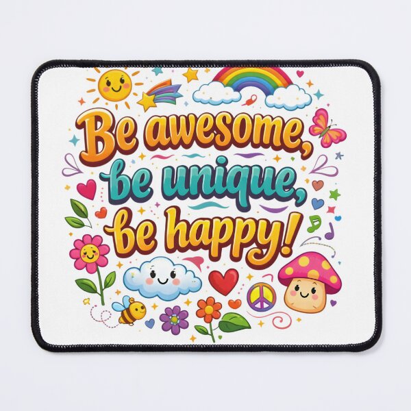 Item preview, Be Awesome Unique Happy Positive Quote Doodle Art designed and sold by DrukNaStyl.