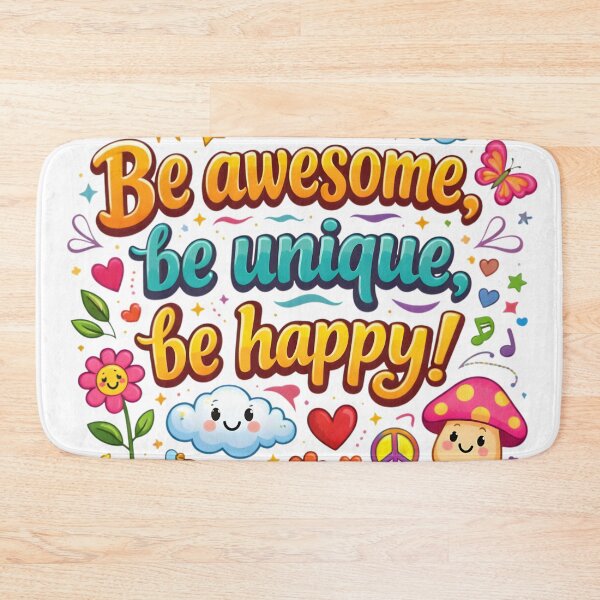 Item preview, Be Awesome Unique Happy Positive Quote Doodle Art designed and sold by DrukNaStyl.