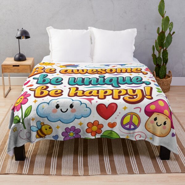 Item preview, Be Awesome Unique Happy Positive Quote Doodle Art designed and sold by DrukNaStyl.