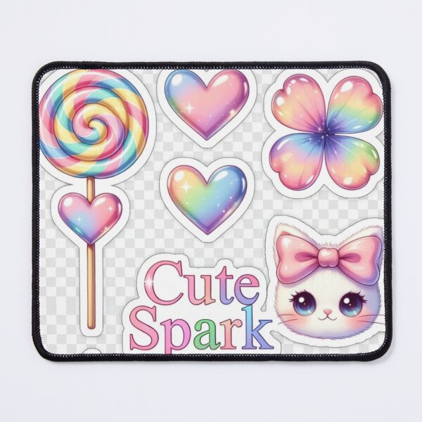 Item preview, Cute Spark Rainbow Kawaii Sticker Set designed and sold by CoquetteLunaCo.