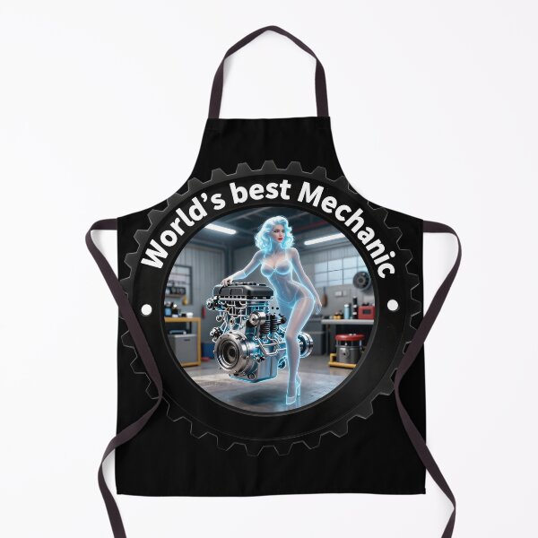 Item preview, World's Best Mechanic Holographic Sci-Fi Pin-up Art designed and sold by AnimalAirtistry.