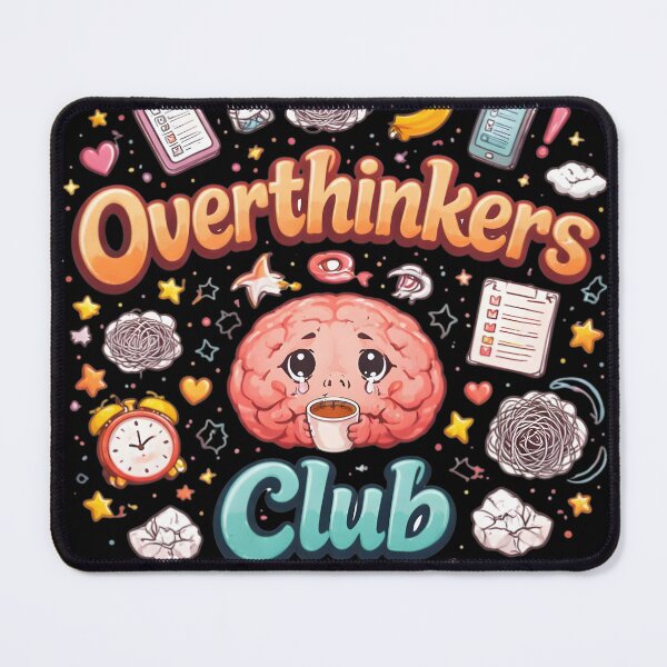 Item preview, Overthinkers Club Funny Anxious Brain Coffee Art designed and sold by DrukNaStyl.