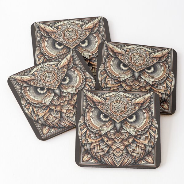 Item preview, Geometric Wise Owl Mandala Art designed and sold by Artist Bishhnu Banerji.