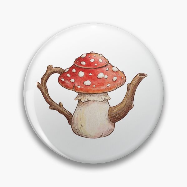 Item preview, Whimsical Fly Agaric Mushroom Teapot Illustration designed and sold by brandByLea.