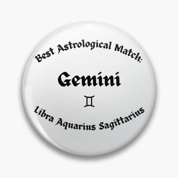 Item preview, Gemini Best Astrological Match – Libra, Aquarius & Sagittarius Black Text Design designed and sold by MOKRONOS.