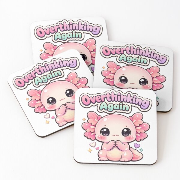 Item preview, Overthinking Again Kawaii Axolotl – Cute Anxiety Meme Pastel designed and sold by Visual Dept..