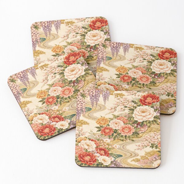 Item preview, Cherry Blossom Japanese Luxury Kimono Floral Pattern designed and sold by Myra365Art.