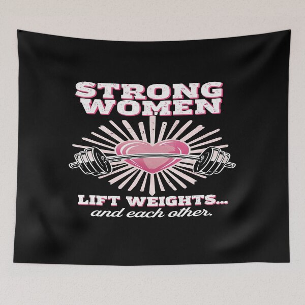 Item preview, Empowering Fitness Quote – “Strong Women Lift Weights and Each Other” Strength & Support Art designed and sold by Bright Nest Studio.
