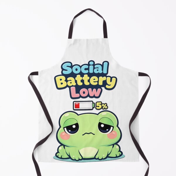 Item preview, Social Battery Low Kawaii Frog – Introvert Mood Meme designed and sold by Visual Dept..
