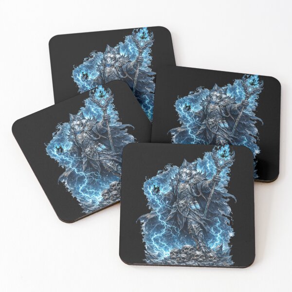 Item preview, Froststorm Wolf Mage - Ice Lightning Fantasy Cutout designed and sold by Nesaith.