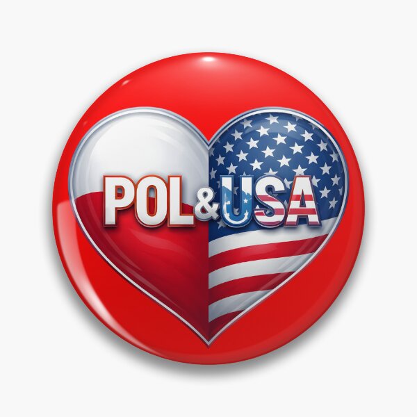Item preview, Poland and USA Flag Heart - POL & USA Patriotic Design designed and sold by DrukNaStyl.