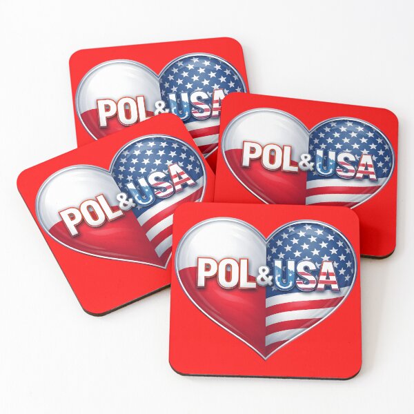 Item preview, Poland and USA Flag Heart - POL & USA Patriotic Design designed and sold by DrukNaStyl.