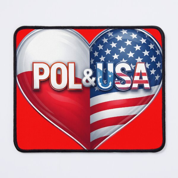 Item preview, Poland and USA Flag Heart - POL & USA Patriotic Design designed and sold by DrukNaStyl.