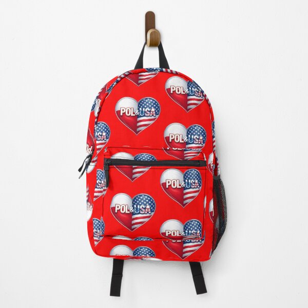 Item preview, Poland and USA Flag Heart - POL & USA Patriotic Design designed and sold by DrukNaStyl.