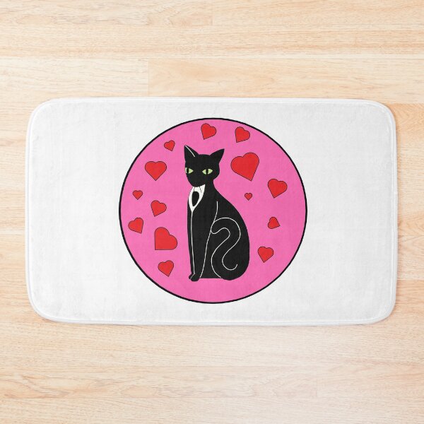 Item preview, Dapper Black Tuxedo Cat with Mouse Encircled by Hearts Die Cut designed and sold by JoyousArt4u.