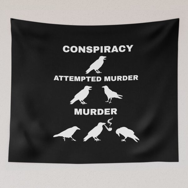 Item preview, Conspiracy Attempted Murder, Murder Pun Crow designed and sold by Minimalismat.