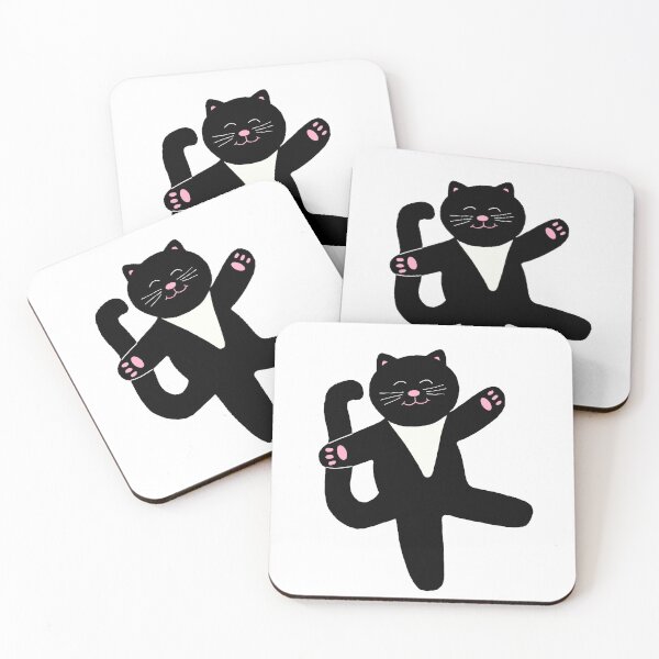 Item preview, Dapper Black Tuxedo Cat Dancing Die Cut  designed and sold by JoyousArt4u.
