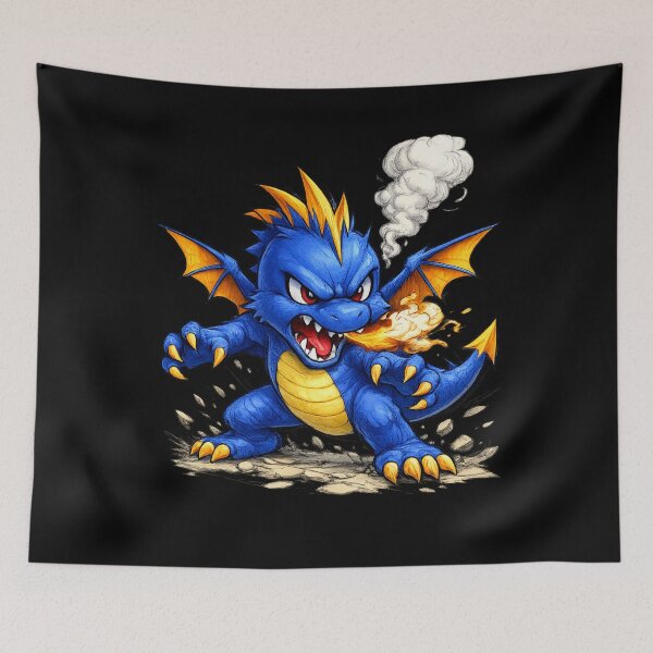 Item preview, Little Mighty Blue Dragon designed and sold by HubiUrbanStudio.