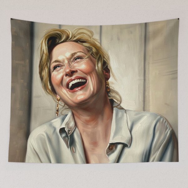 Item preview, Pure Radiance: Meryl Streep Iconic Laughter Portrait designed and sold by Art's Diner.