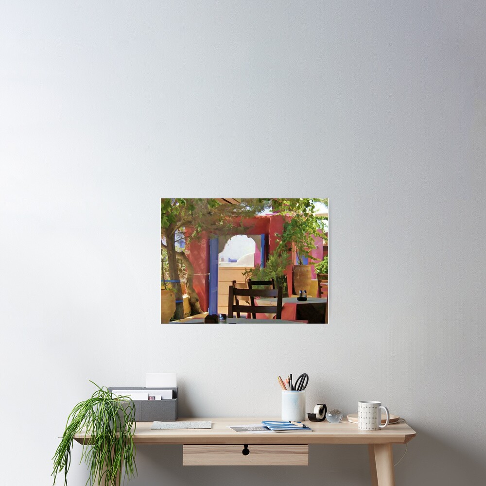 Santorini, Greece - Sit And Stay Awhile Poster