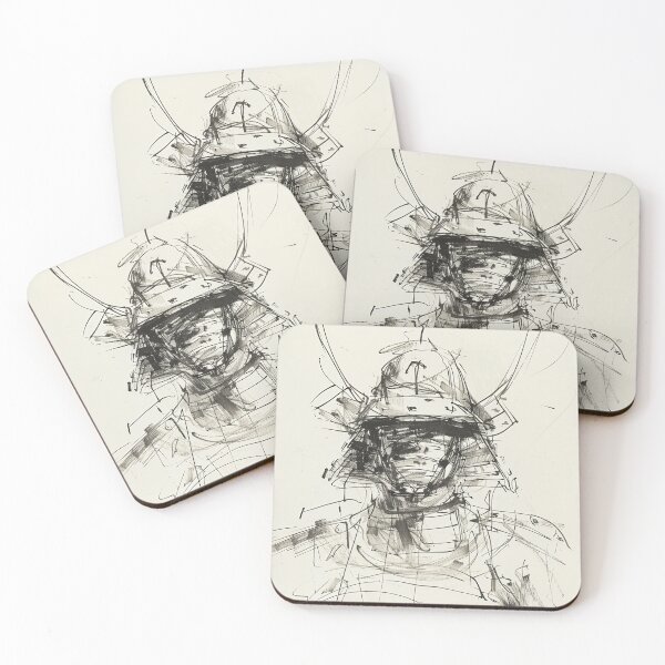 Item preview, Abstract Vintage Samurai Portrait designed and sold by SleekLineSketches.