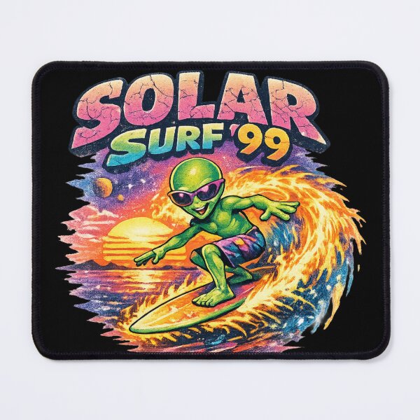 Item preview, Solar Surf 99 – Retro Alien Surfer Vaporwave Sunset Sci-Fi Art designed and sold by JonelCrafts.