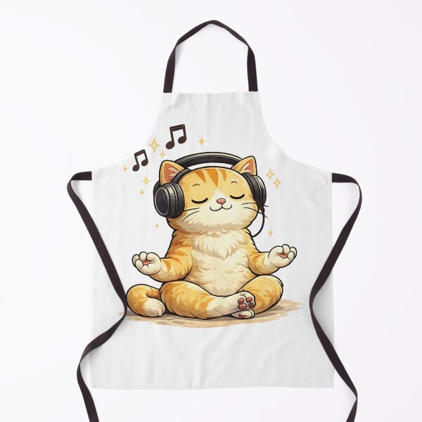 Item preview, Meditating Cat Listening to Music designed and sold by TAMBUGH.