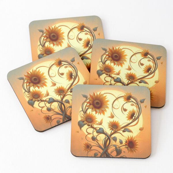 Item preview, Sunflower Heart Sunset Gouache- Design 2 designed and sold by Artist Bishhnu Banerji.