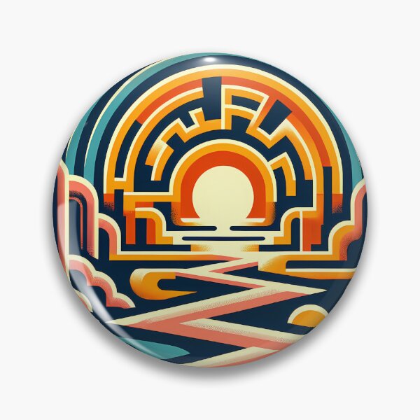Item preview, Geometric Sunset Over Zigzag River Canyon designed and sold by InkSmithery.