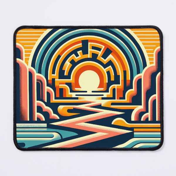 Item preview, Geometric Sunset Over Zigzag River Canyon designed and sold by InkSmithery.