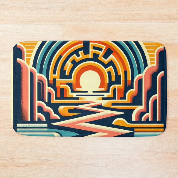 Item preview, Geometric Sunset Over Zigzag River Canyon designed and sold by InkSmithery.