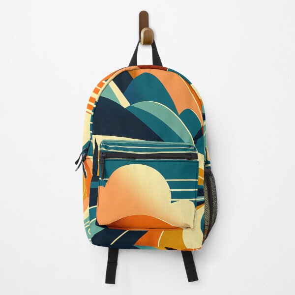 Item preview, Geometric Sun Over Layered Mountains designed and sold by InkSmithery.