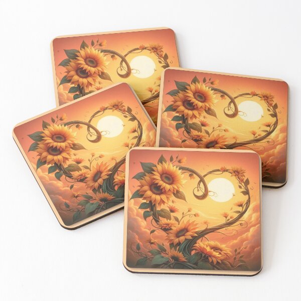 Item preview, Sunflower Heart Sunset Gouache designed and sold by Artist Bishhnu Banerji.