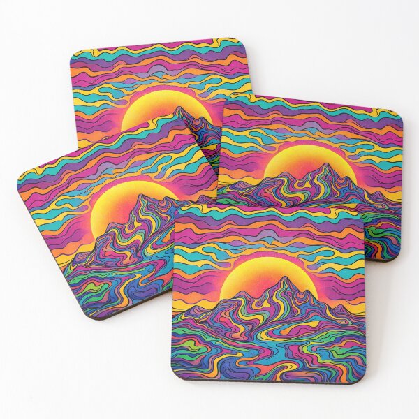 Item preview, Psychedelic Sunset Over Rainbow Mountains designed and sold by the-dovlat.