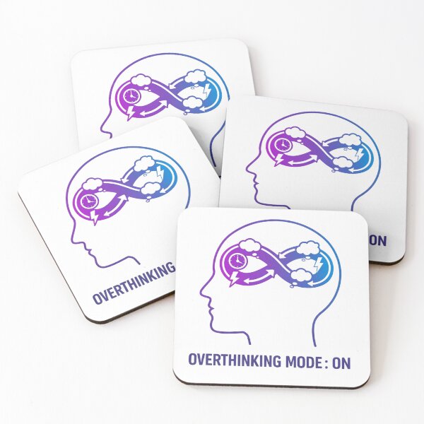 Item preview, Overthinking Mode On Minimalist Brain Illustration designed and sold by Mix Mood.