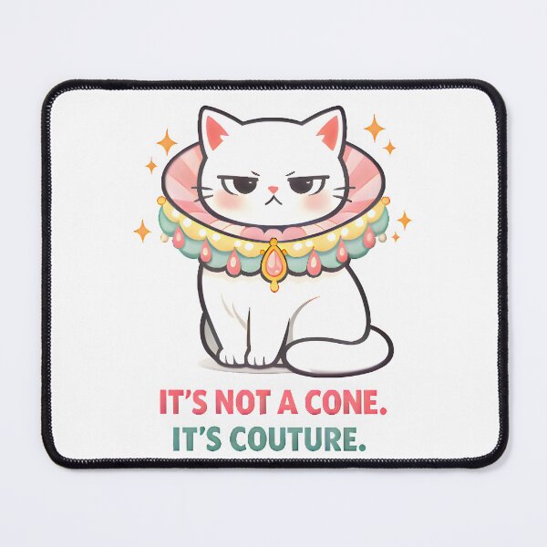 Item preview, It’s Not a Cone. It’s Couture. – Funny Veterinary Dermatology Cat Design designed and sold by Bettybee00.
