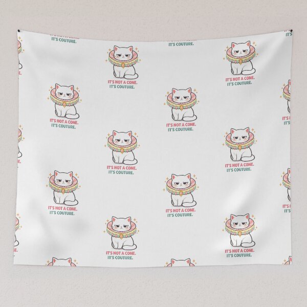 Item preview, It’s Not a Cone. It’s Couture. – Funny Veterinary Dermatology Cat Design designed and sold by Bettybee00.