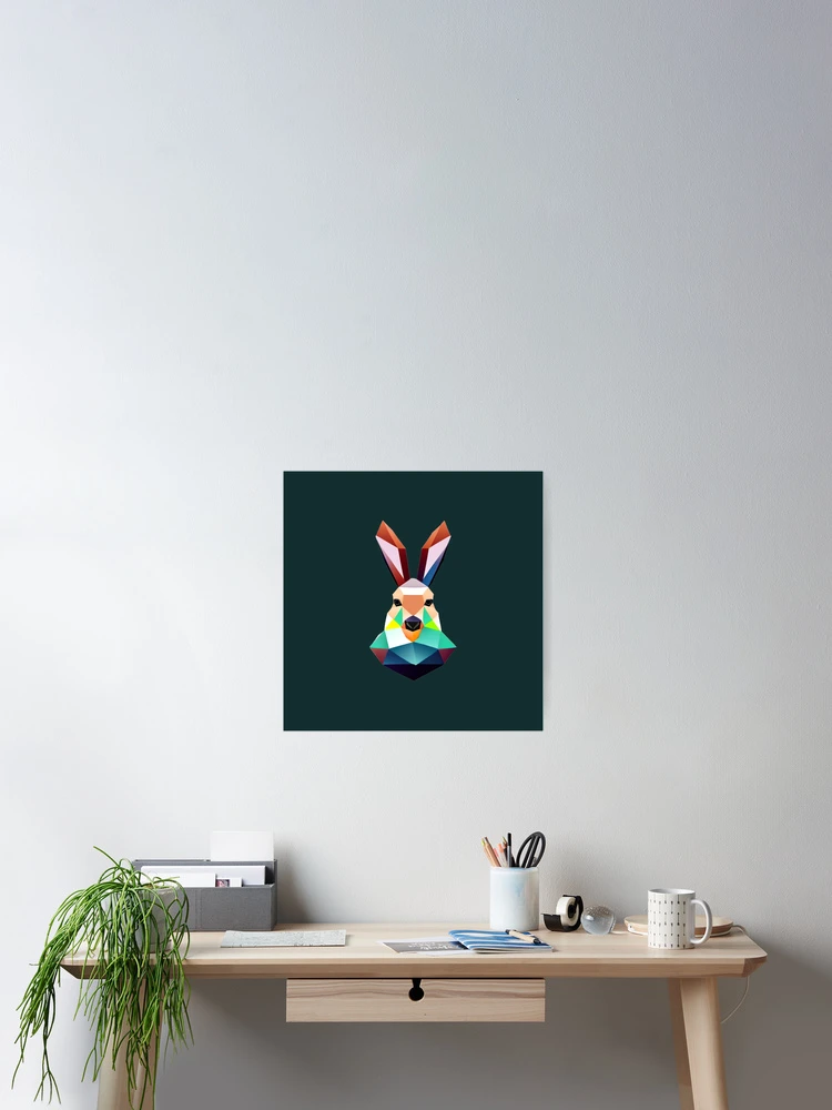 Thumbnail 2 of 3, Poster, Polygonal Rabbit designed and sold by RedFirecracker.