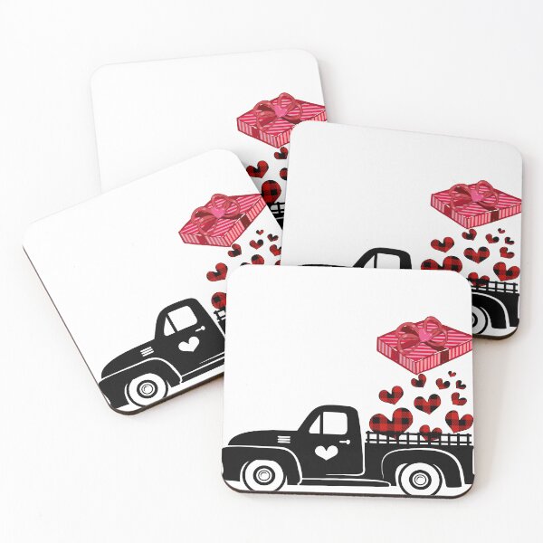Item preview, Vintage Black Truck  Carrying Buffalo Plaid Heart designed and sold by NordicDesigns20.