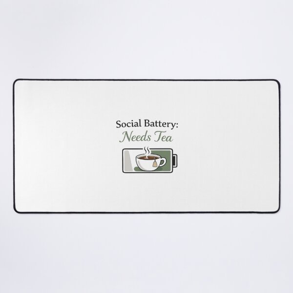 Item preview, Social Battery Needs Tea Minimal Design designed and sold by DreamBigShirts.