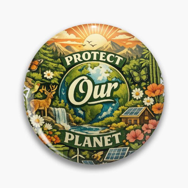 Item preview, Protect Our Planet Eco Nature Illustration Landscape designed and sold by Mix Mood.