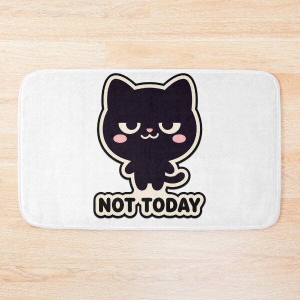 Item preview, Not Today Black Cat – Cute Introvert Attitude Meme designed and sold by Visual Dept..